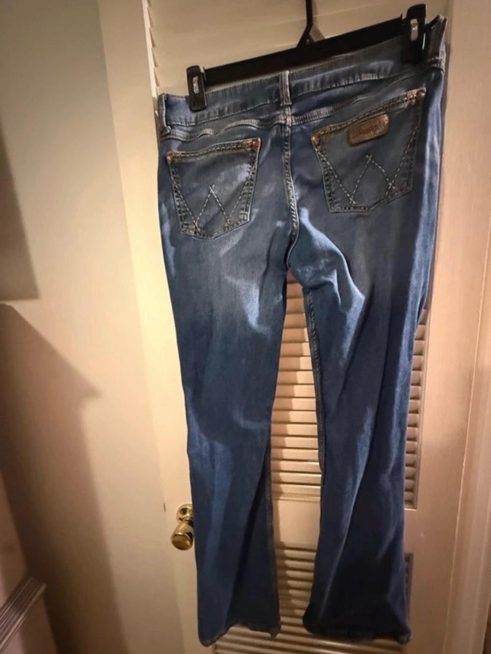 Wrangler Blue Bootcut Jeans with Back Pocket Stitching